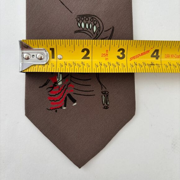 Excello Cravats Mens Silk Necktie Vintage 1950s Novelty 3x49 Preppy Corpcore - Picture 4 of 6